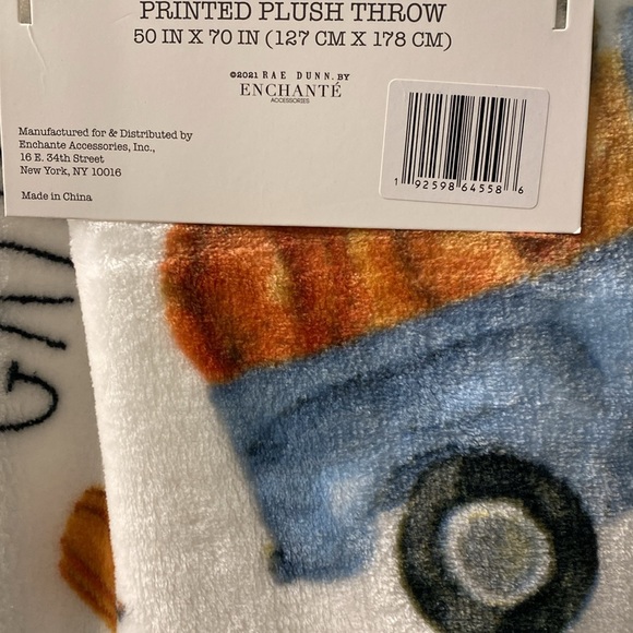 NWT Rae Dunn Harvest Throw Blanket. Truck with Pumpkins. - Picture 3 of 4